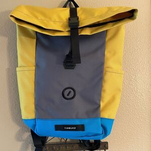 Timbuk2 Yellow Gray Blue Roll Up Backpack New Condition